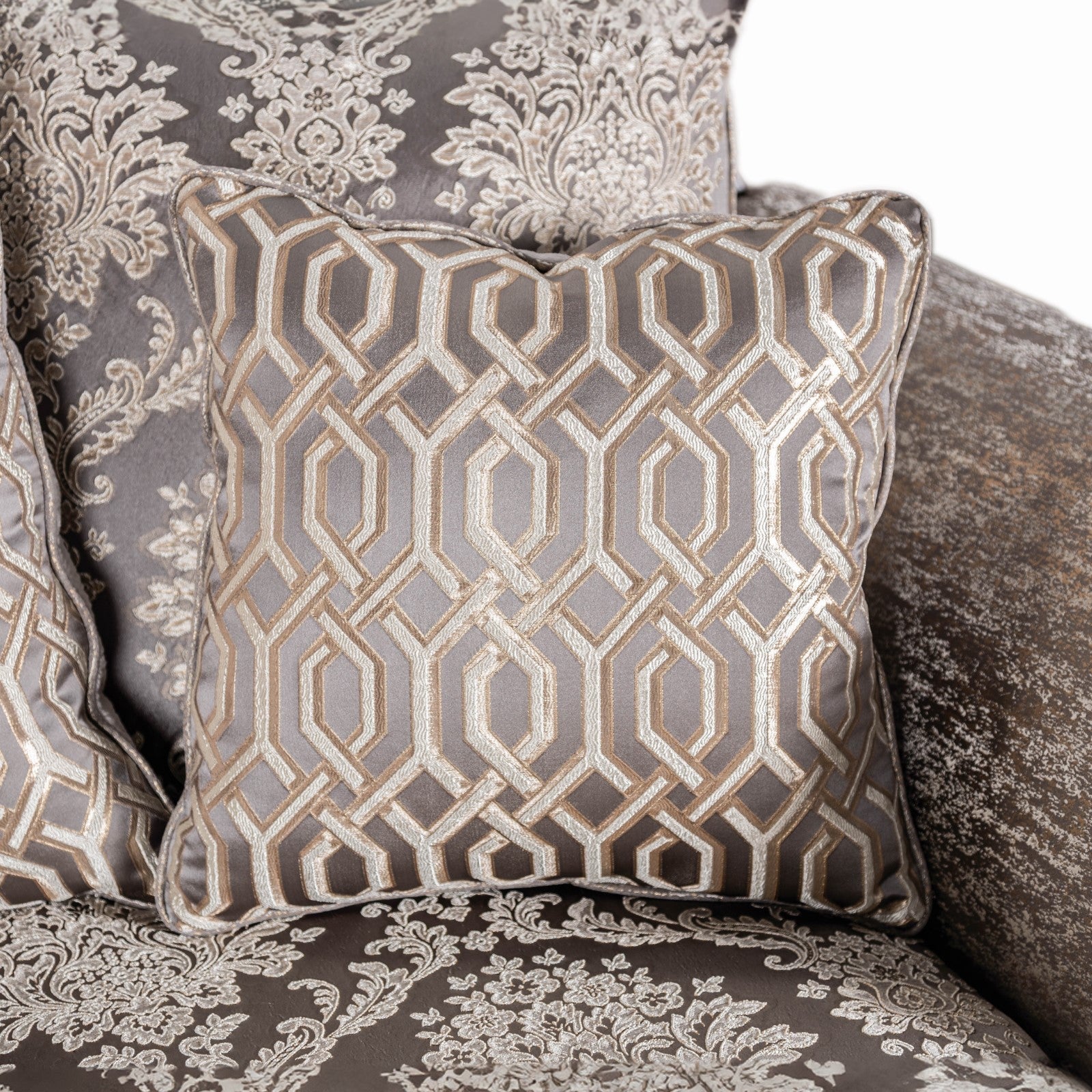 Catalonia Beige/Dark Cherry Upholstery Living Room Set