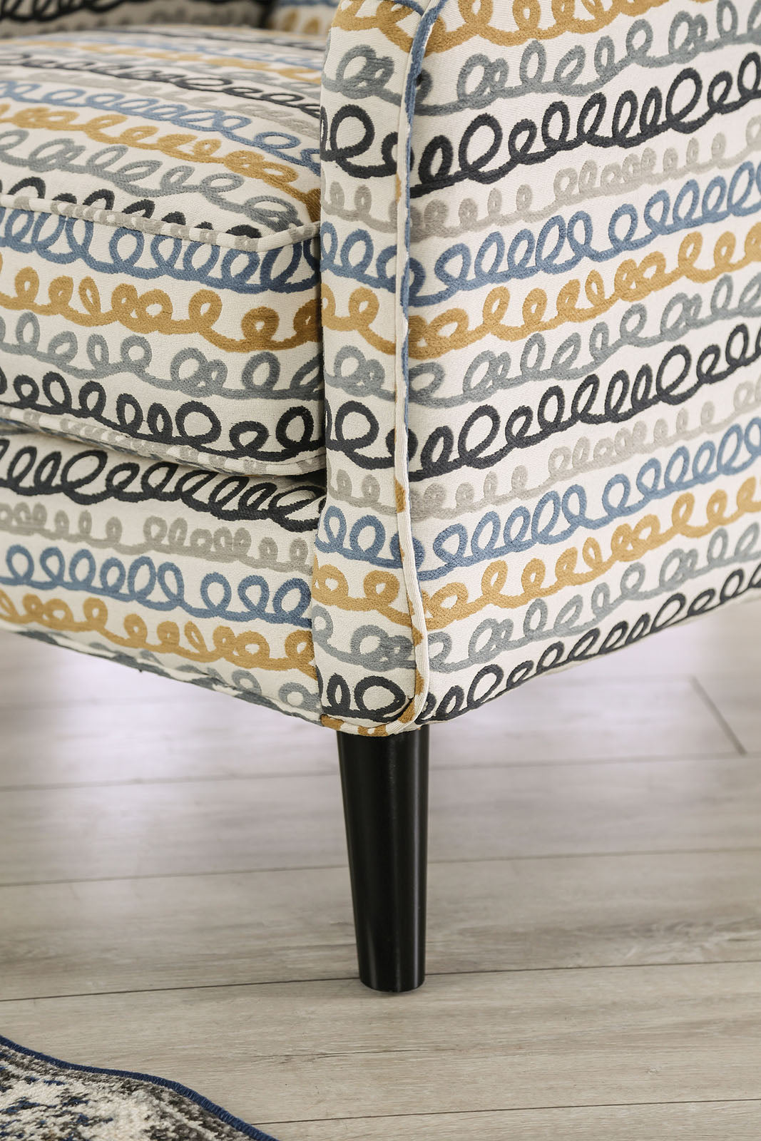 Chancery Gray/Navy Accent Chair
