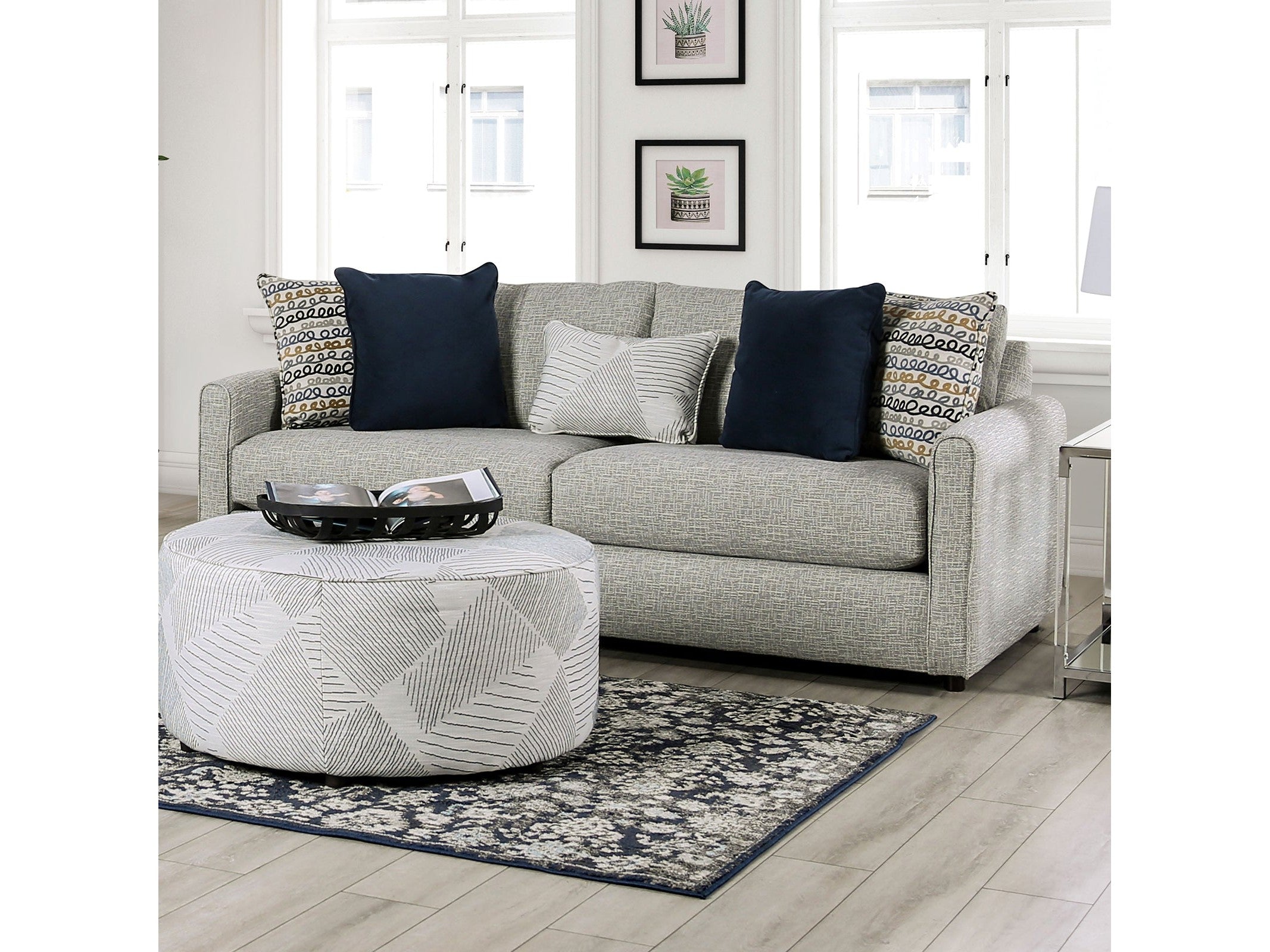 Chancery Gray/Navy Sofa