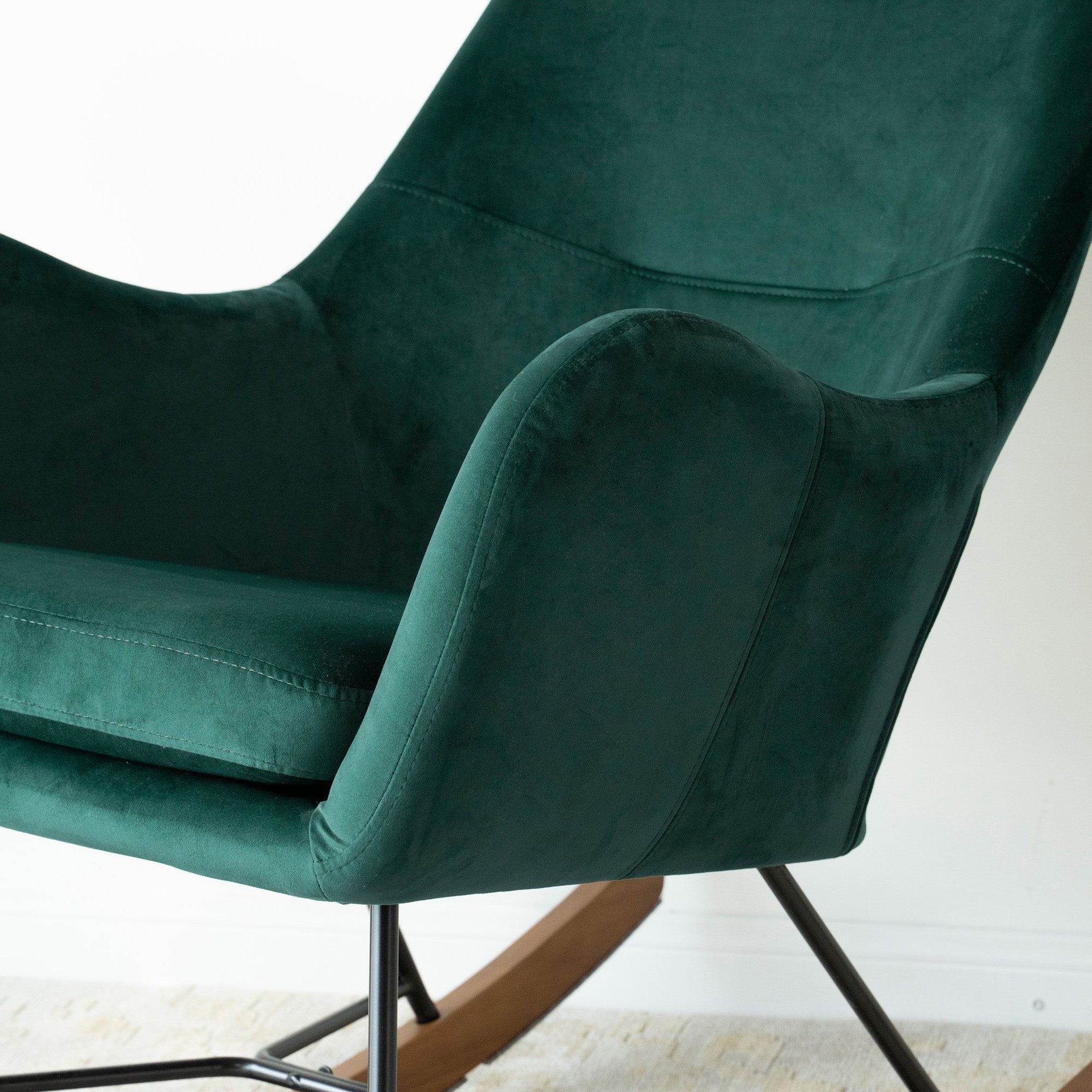 Chelsea Green Velvet Rocking Chair