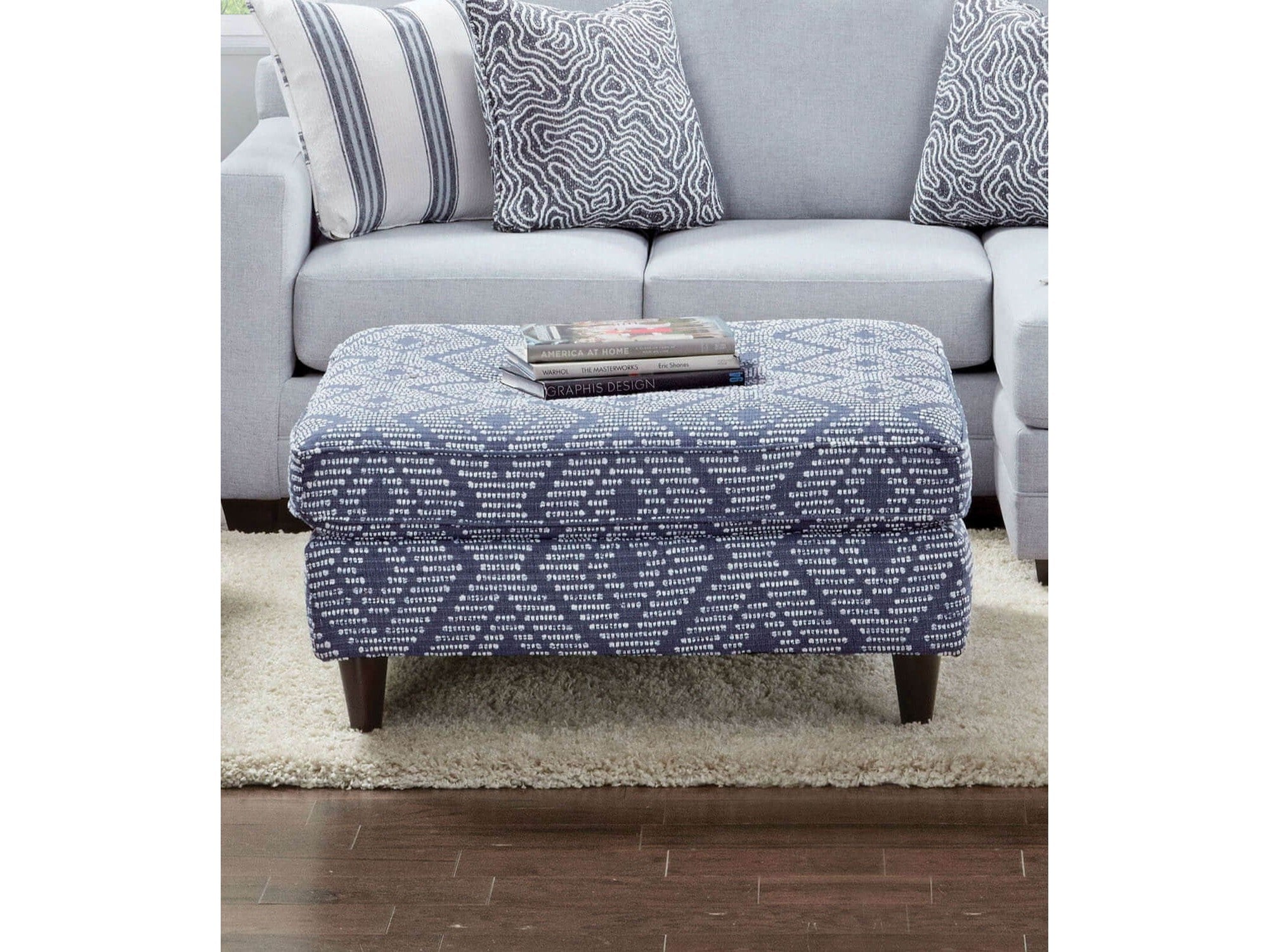Chiswick Blue Ottoman