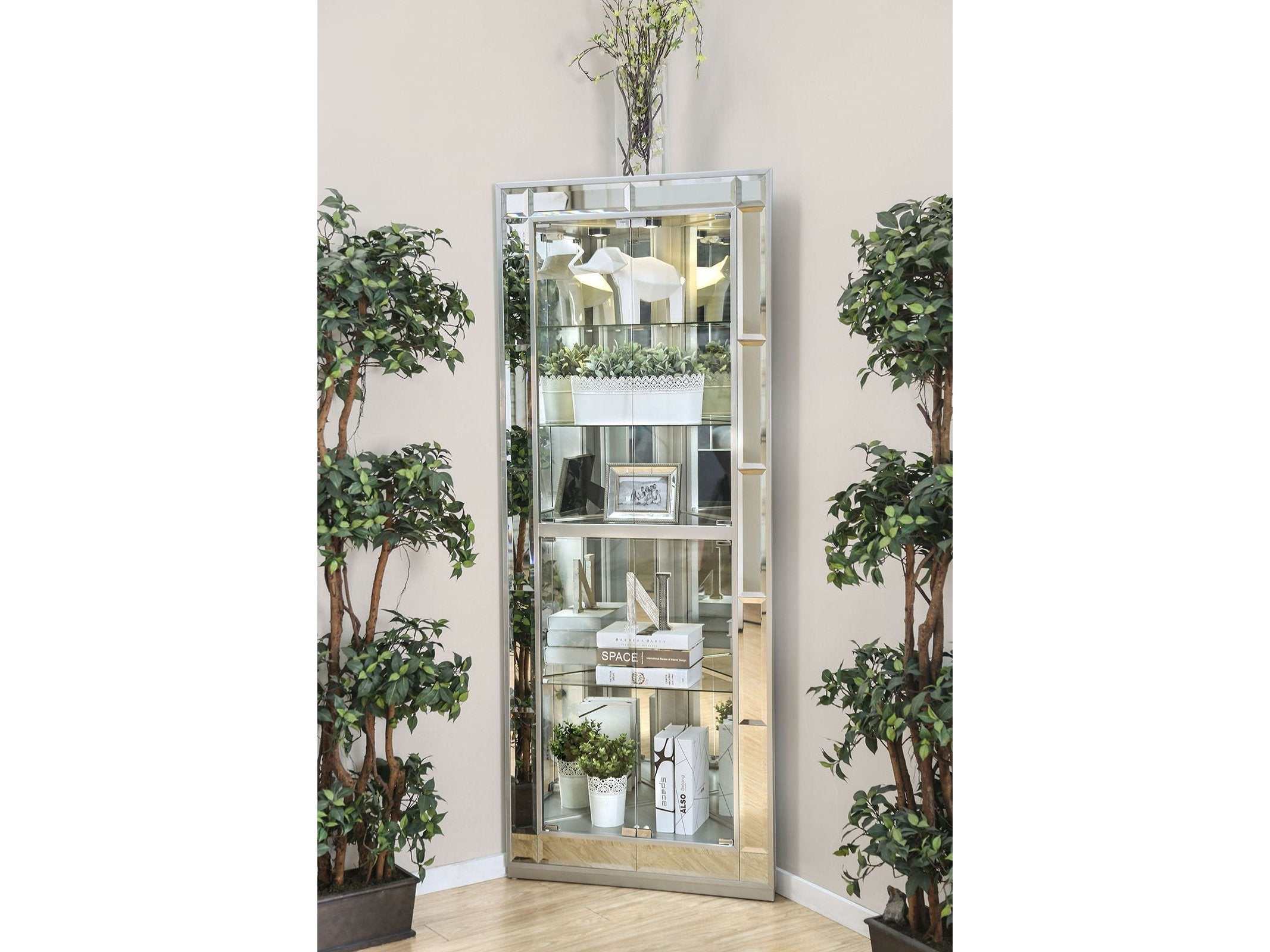 Chouteau Silver Curio Cabinet
