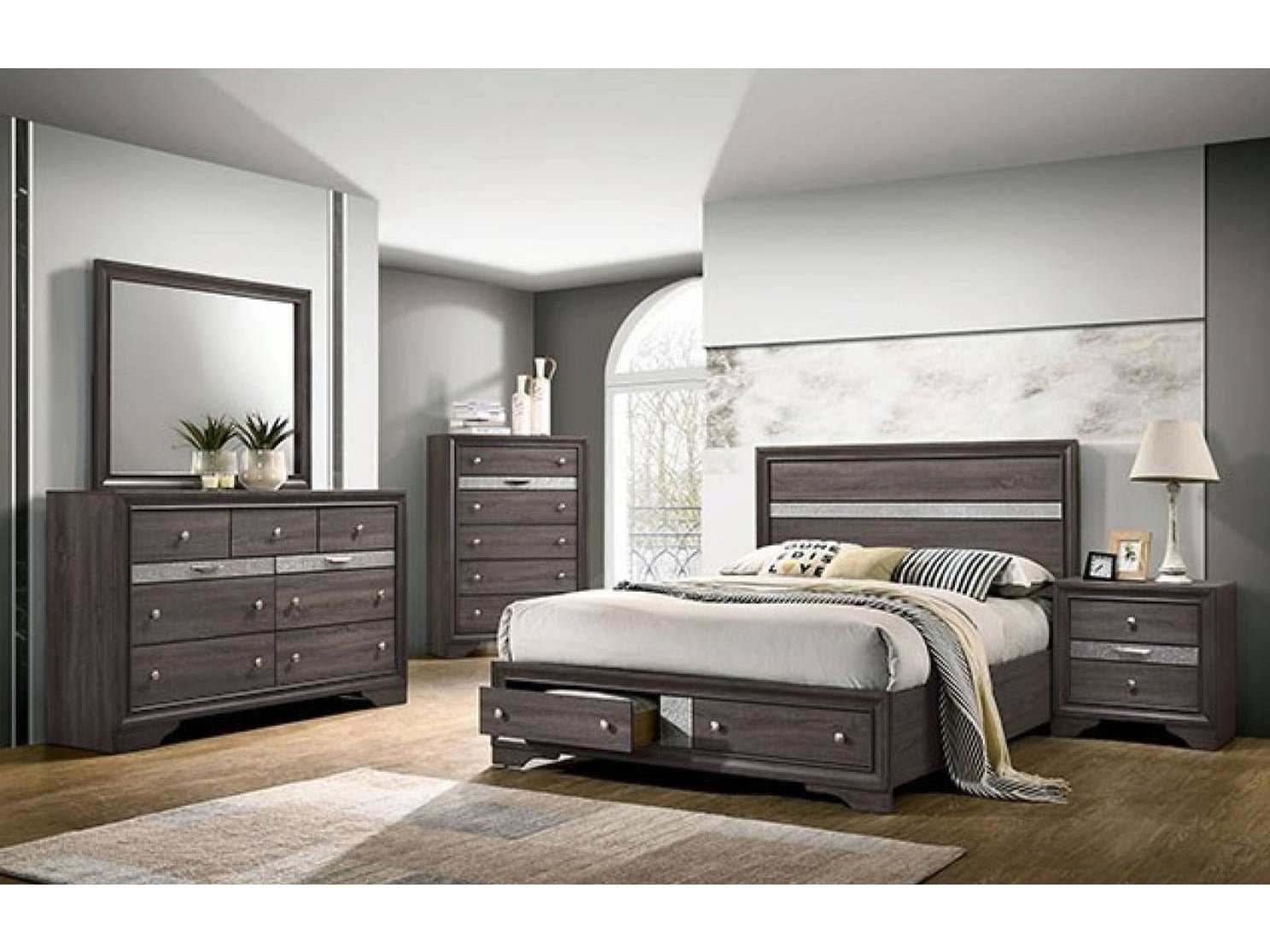 Chrissy Gray 4pc Queen Bedroom Set