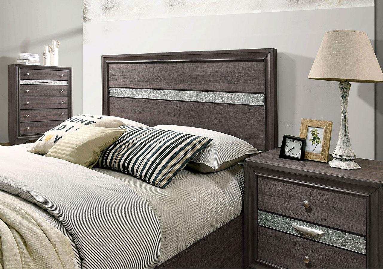 Chrissy Gray 5pc Queen Bedroom Set (1 Nightstand)