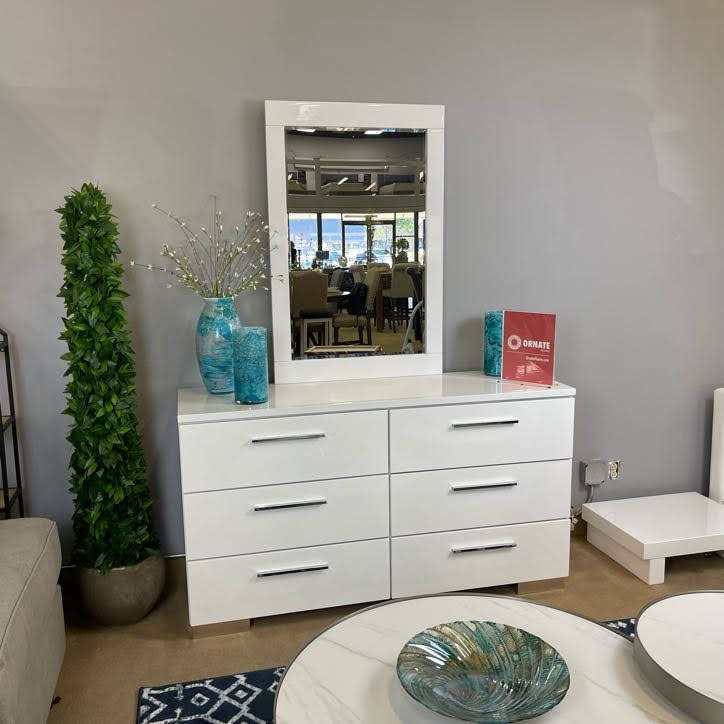 Christie White High Gloss Lacquer Dresser