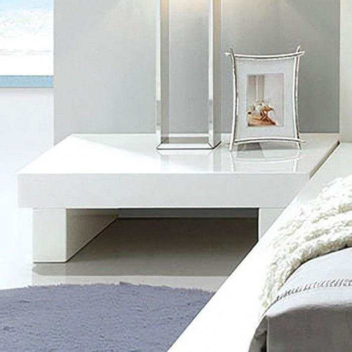 Christie White High Gloss Lacquer Nightstand