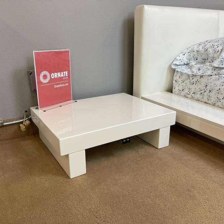 Christie White High Gloss Lacquer Nightstand