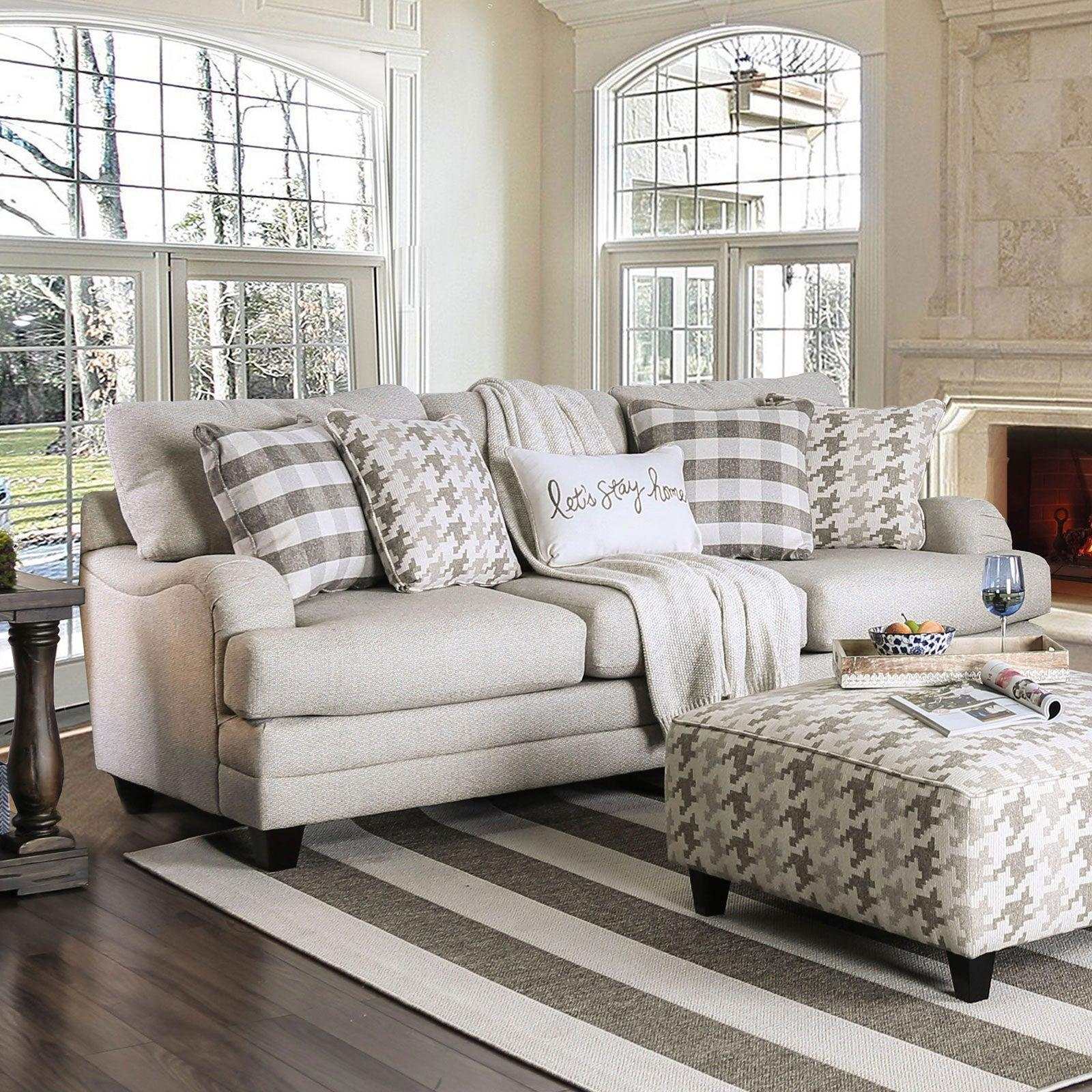 Christine Light Gray Stationary Sofa & Loveseat 2pc