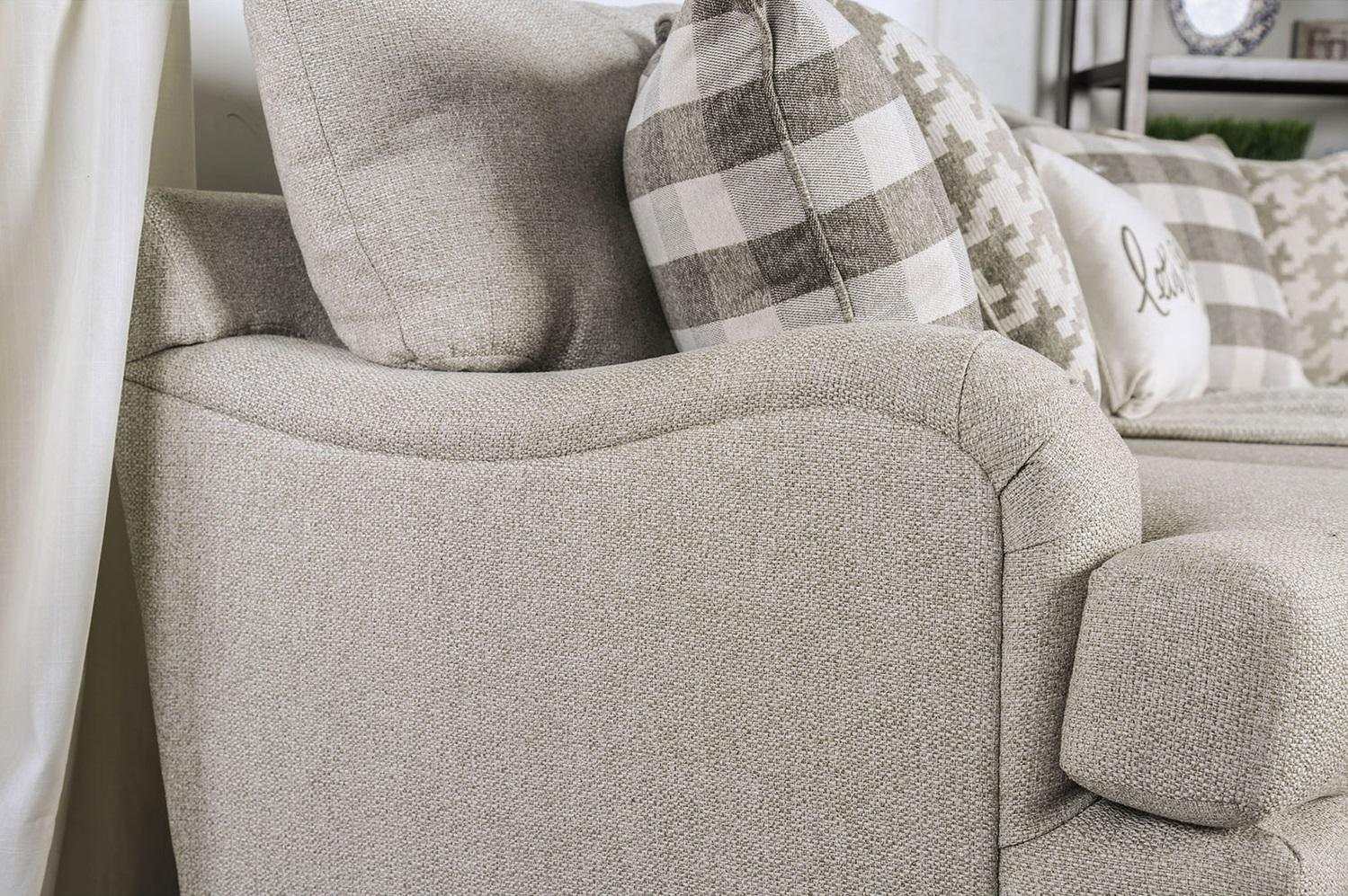 Christine Light Gray Stationary Sofa & Loveseat 2pc