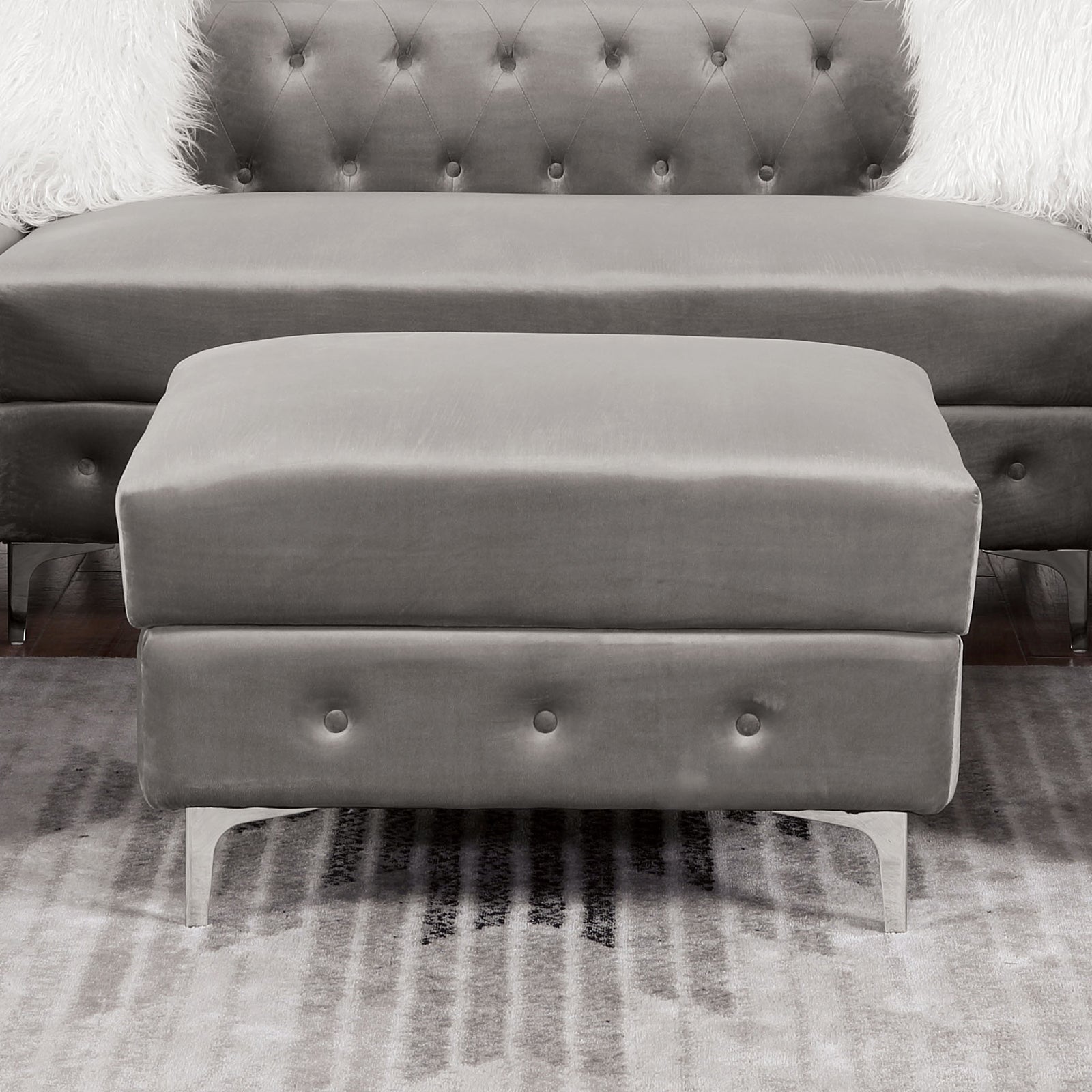 Ciabattoni Gray Sectional w/ Ottoman