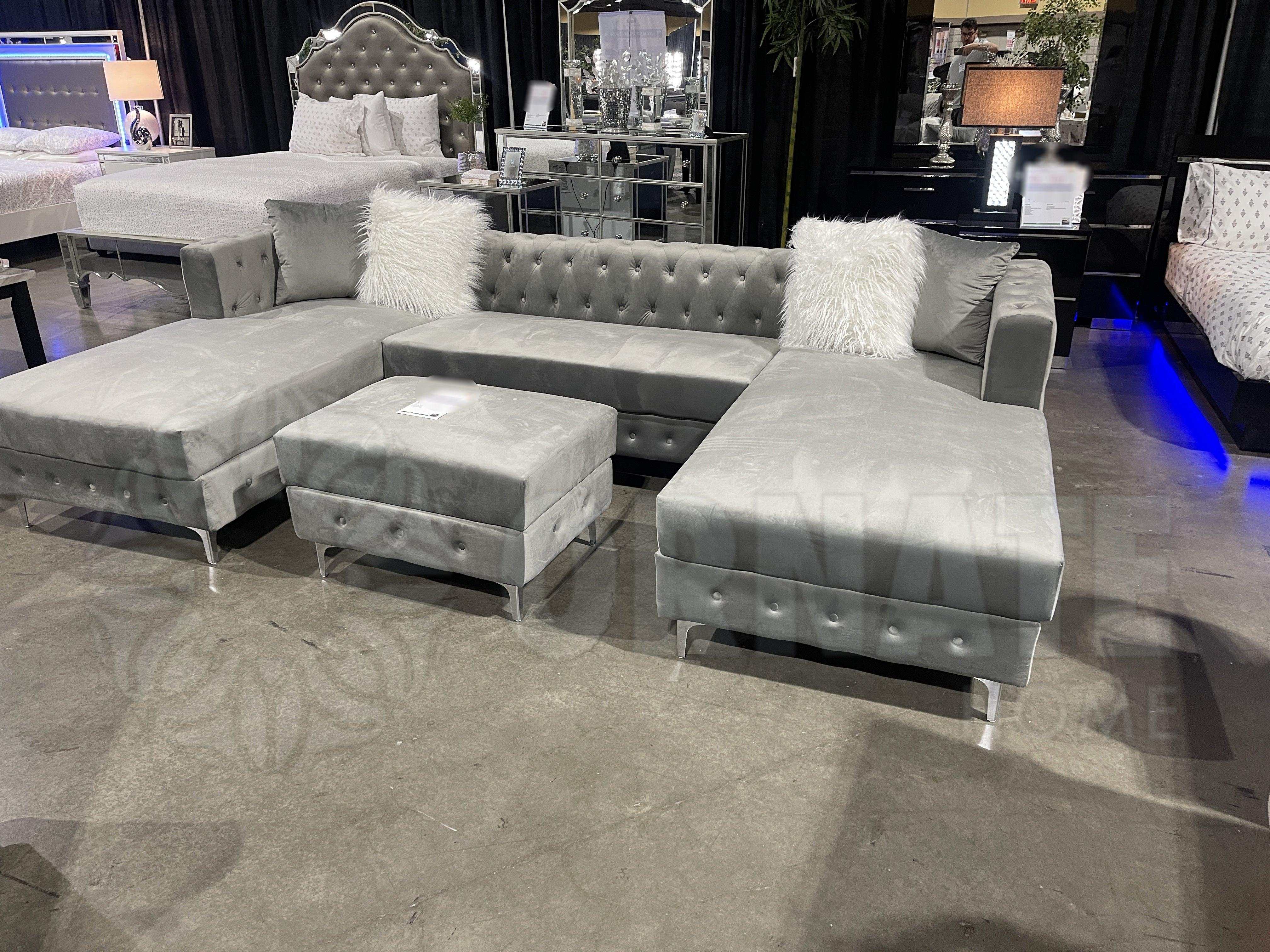 Ciabattoni Gray U Shape Sectional Sofa