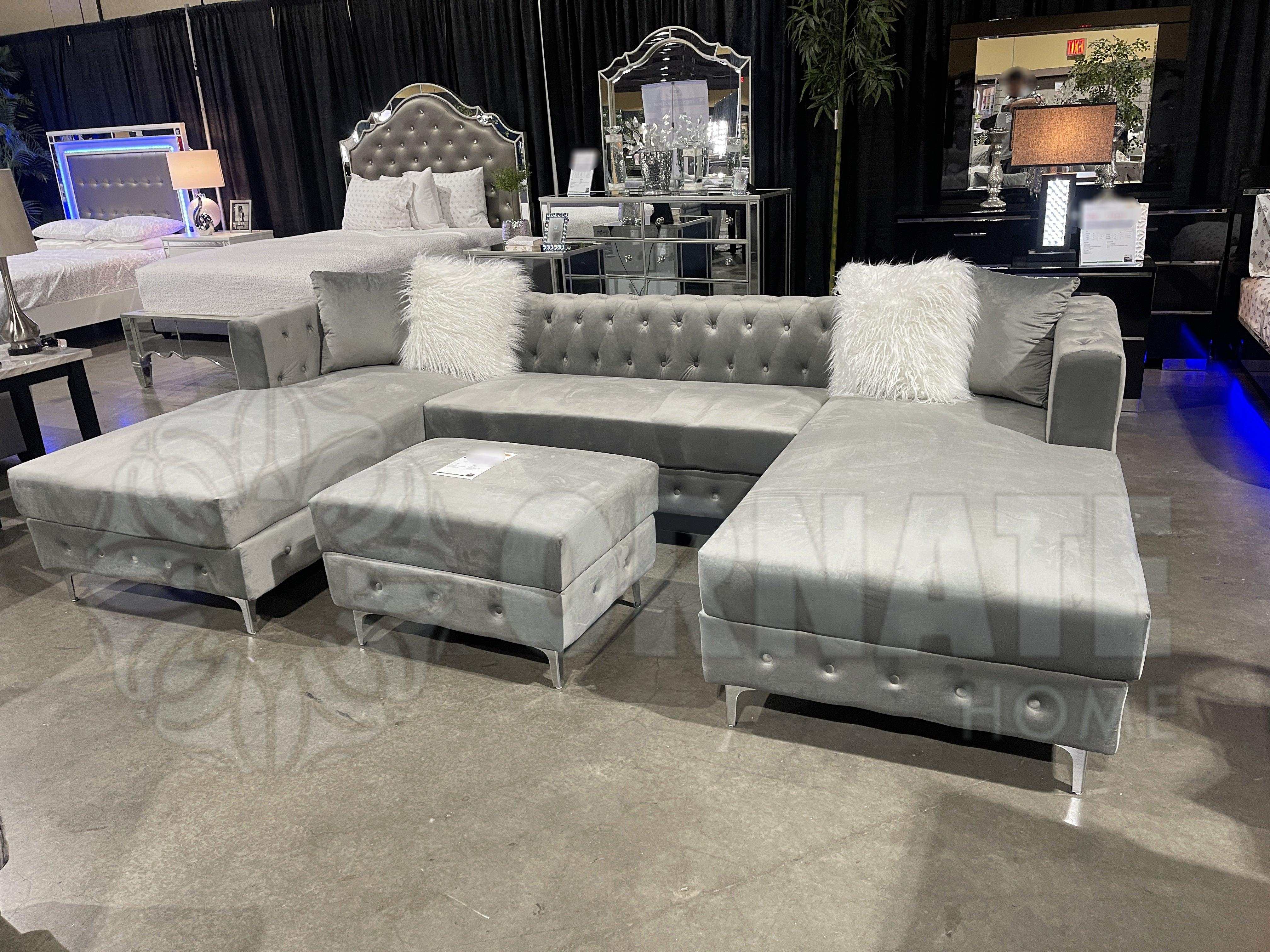 Ciabattoni Gray U Shape Sectional Sofa