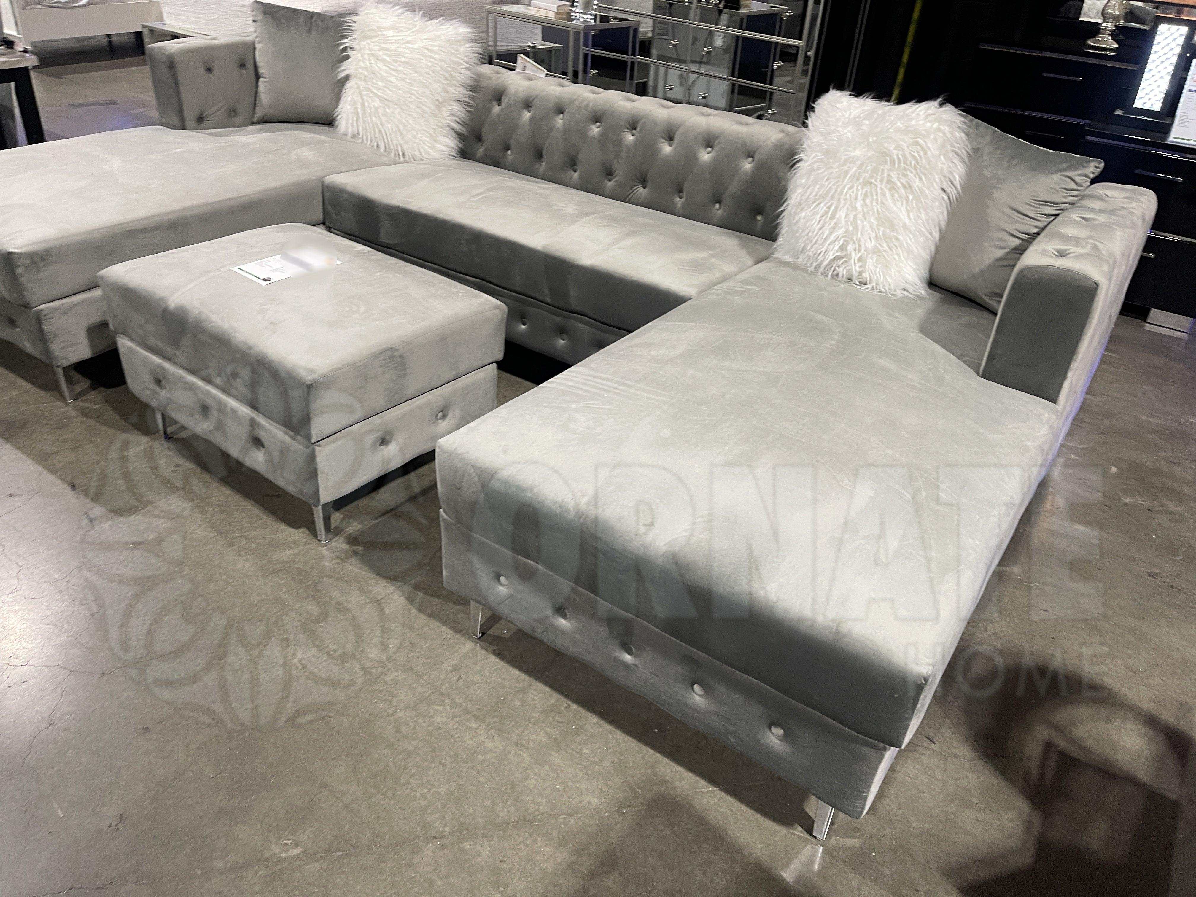 Ciabattoni Gray U Shape Sectional Sofa