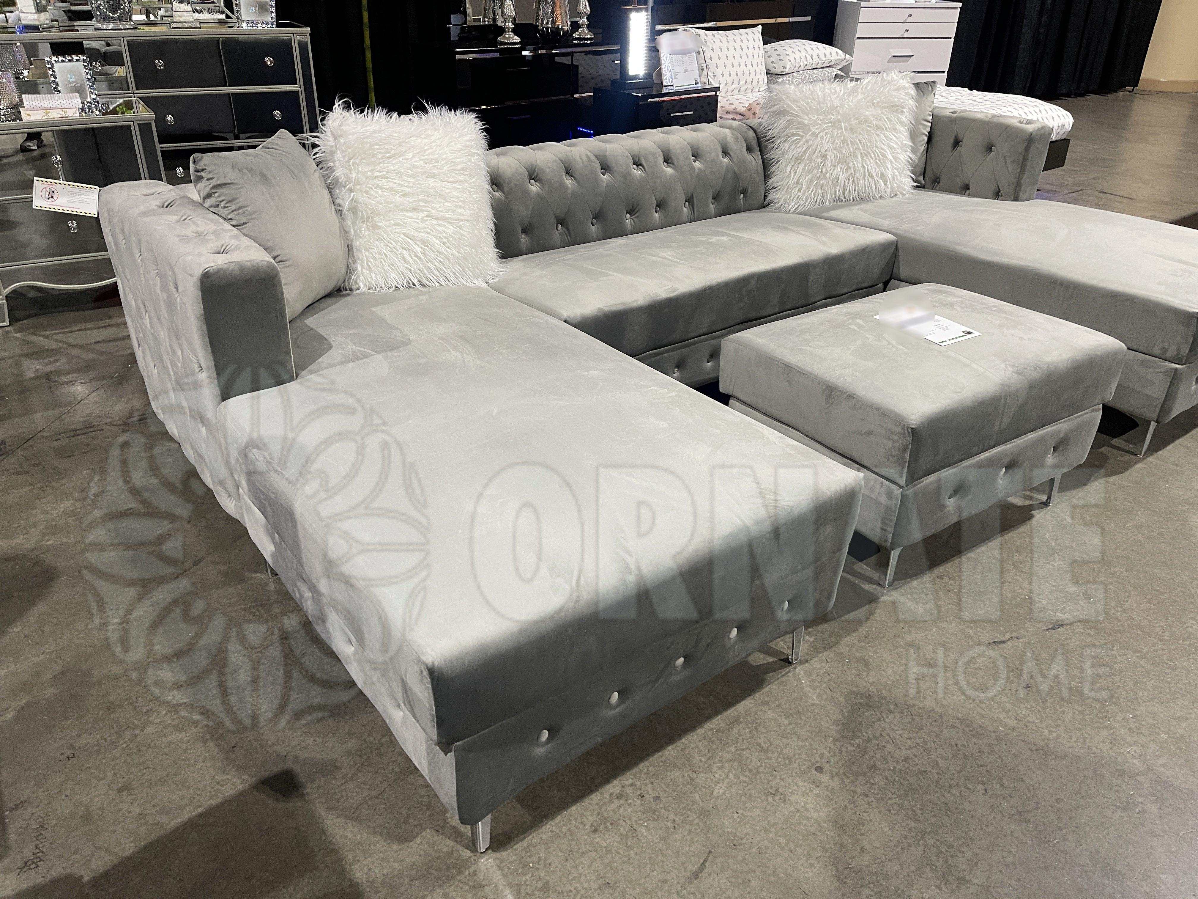 Ciabattoni Gray U Shape Sectional Sofa