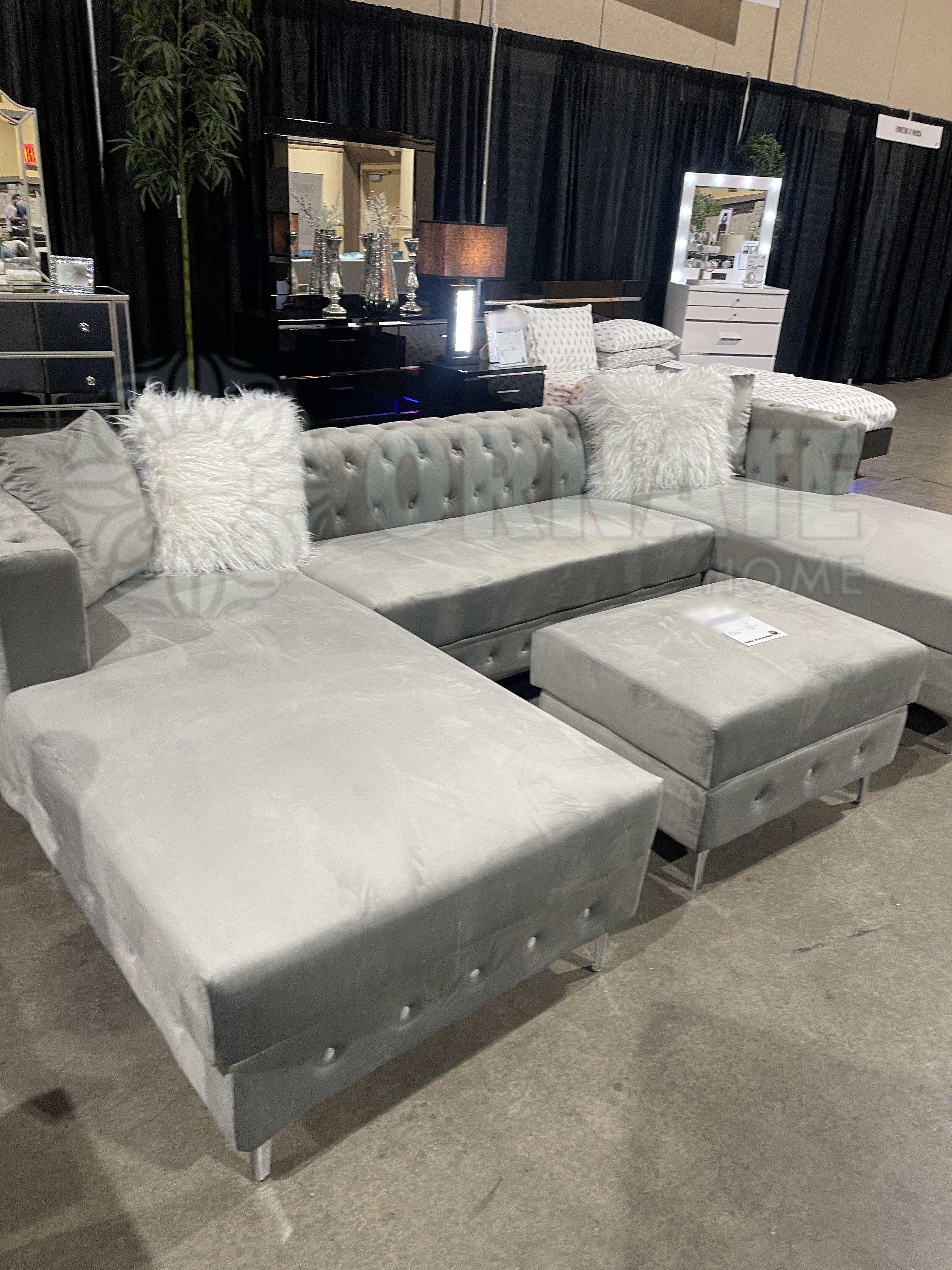 Ciabattoni Gray U Shape Sectional Sofa