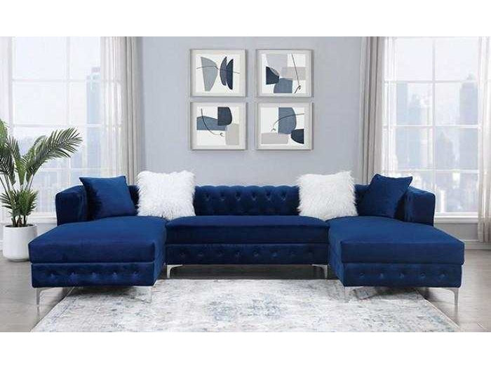 Ciabattoni Navy U Shape Sectional Sofa