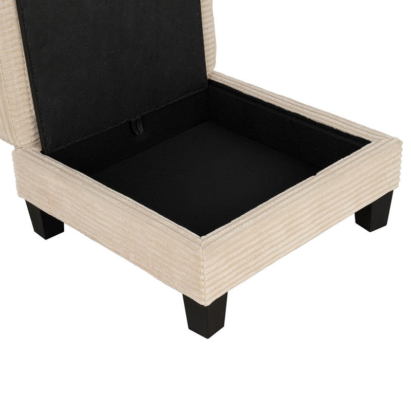 Cinderford Beige Storage Ottomen