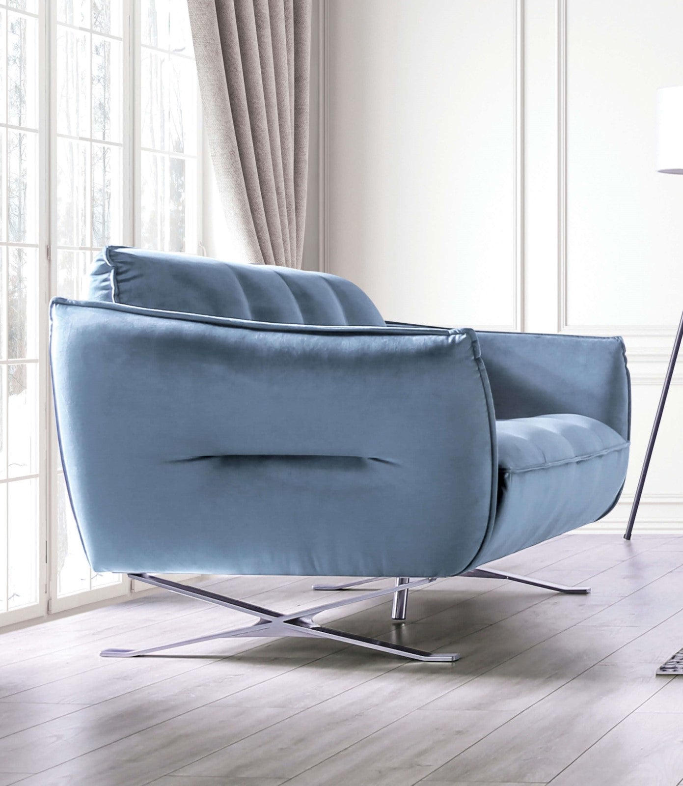 Civellutino Light Blue Sofa & Loveseat