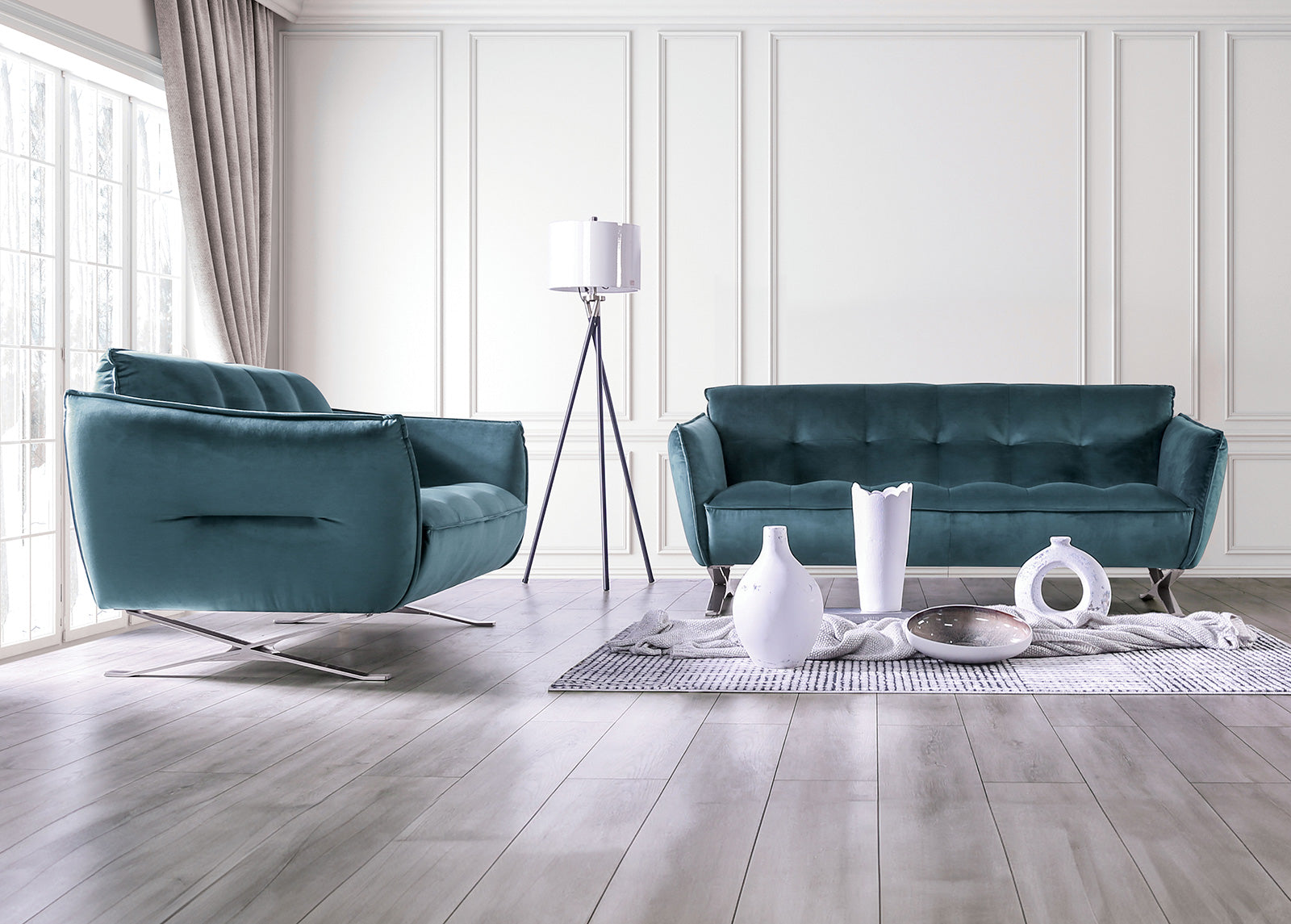 Civellutino Teal Loveseat