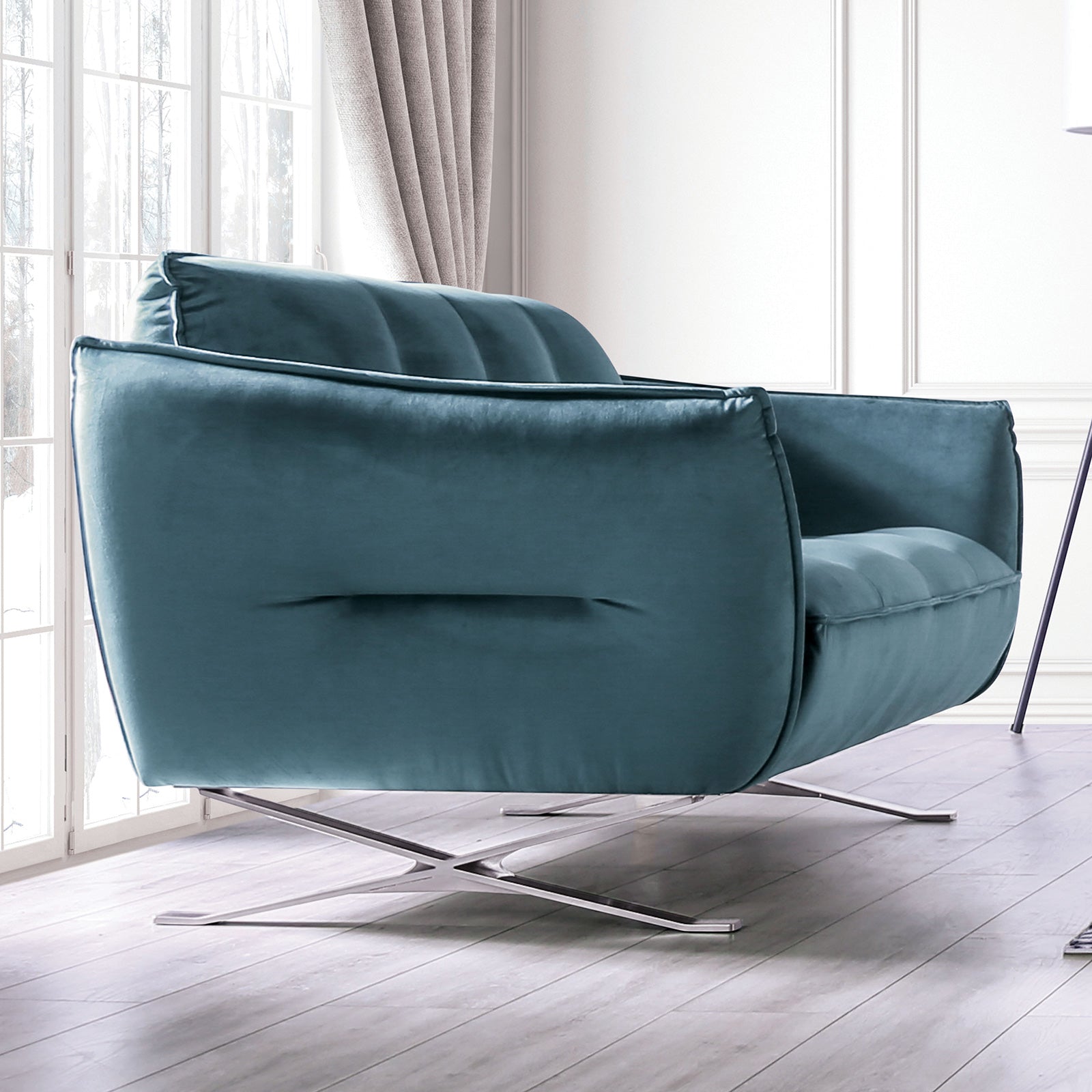 Civellutino Teal Upholstery Living Room Set