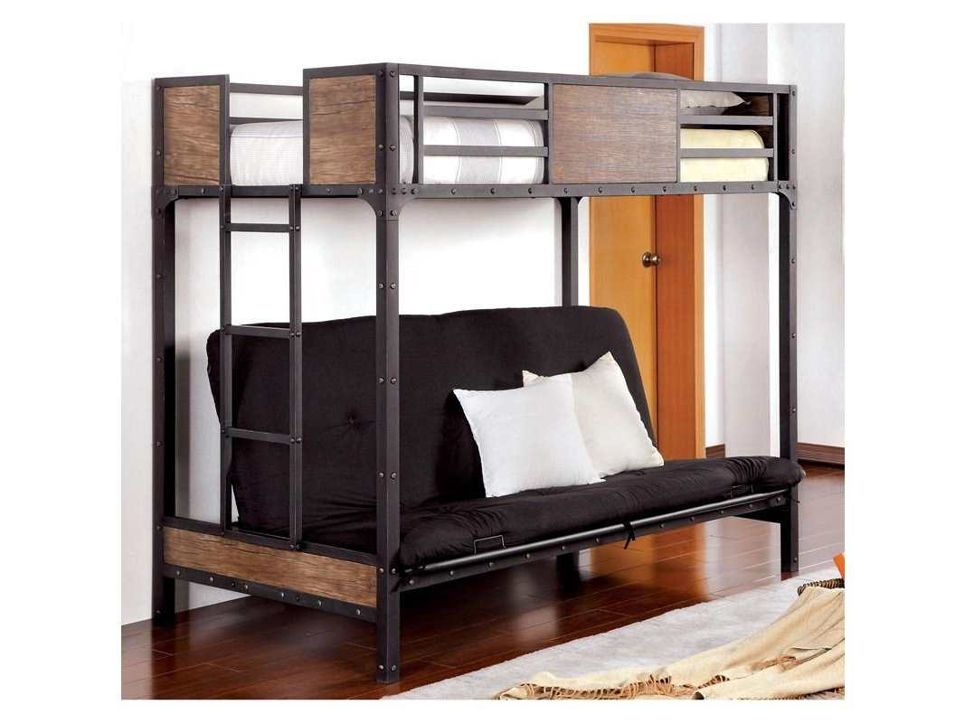 Clapton Black Twin Bed w/ Futon Base