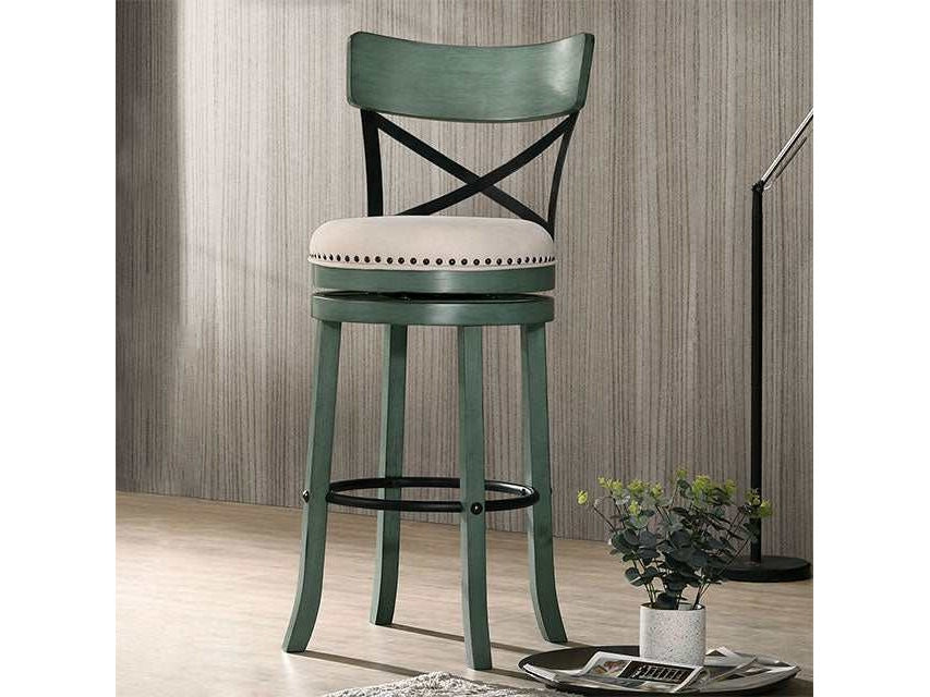 Clarence Antique Green  Swivel Barstool