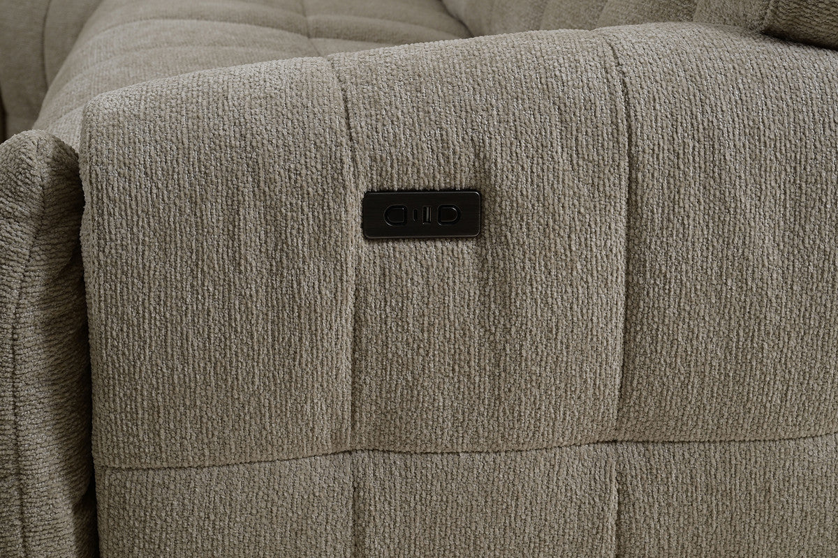 Clemens Beige Power Sectional