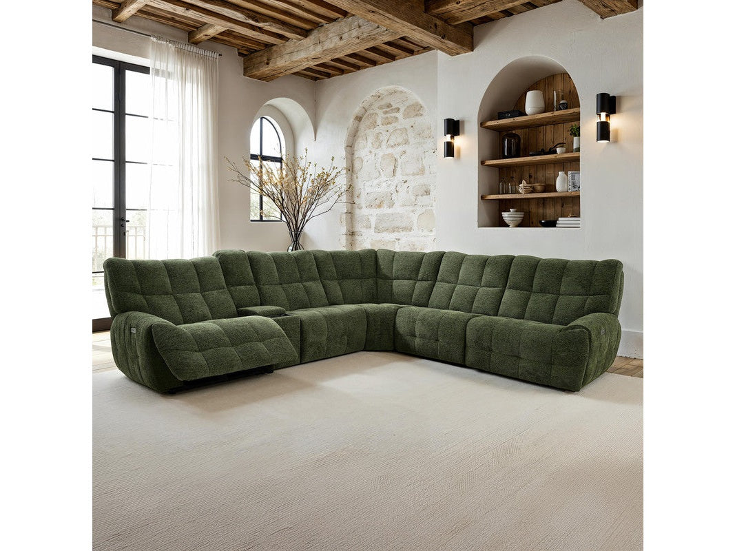 Clemens Jade Green Power Sectional