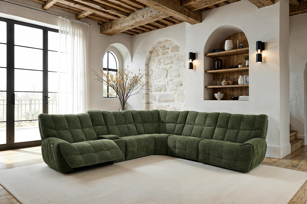 Clemens Jade Green Power Sectional