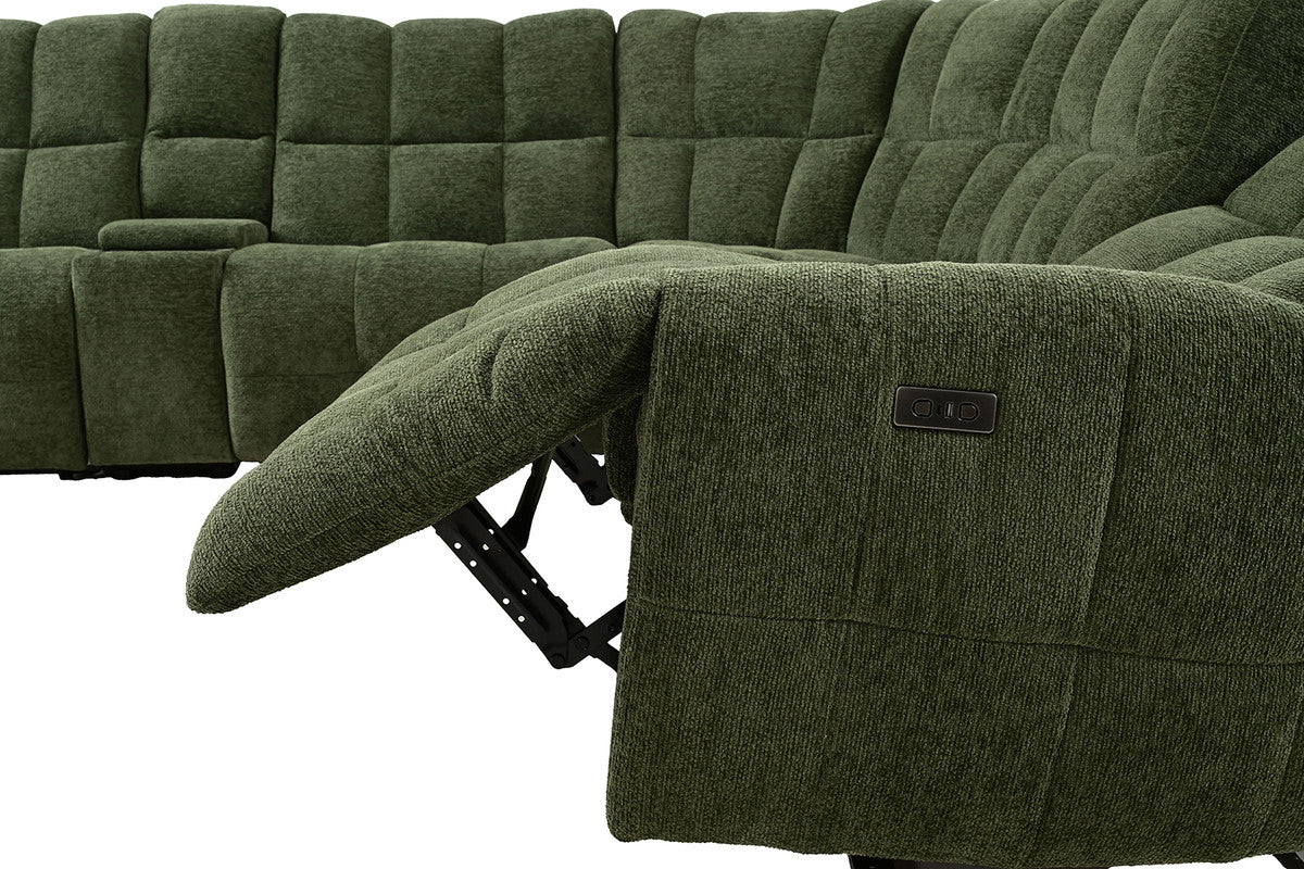 Clemens Jade Green Power Sectional