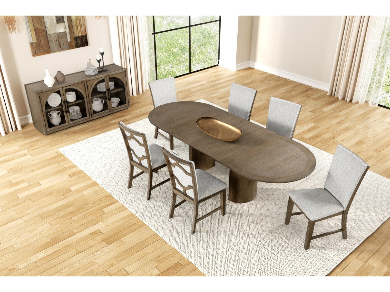 Clements Oak 9 Pc. Dining Room Set
