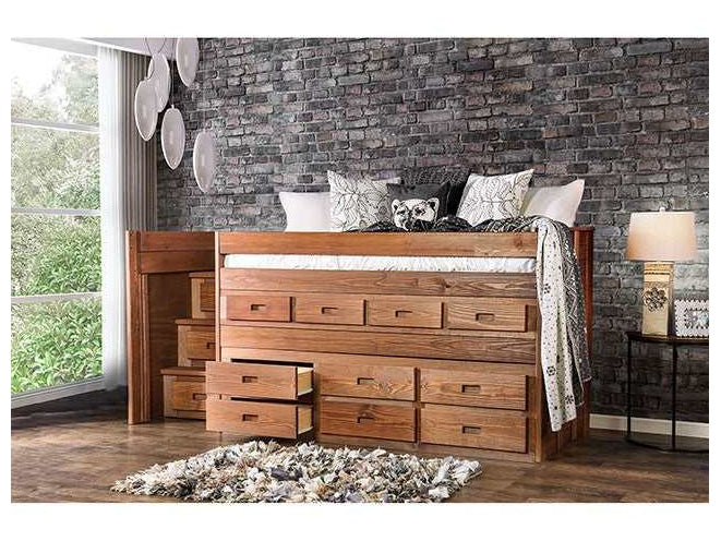Cleo Mahogany Twin Captain Bed