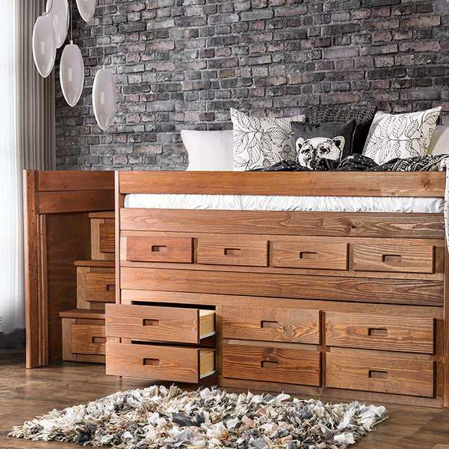 Cleo Mahogany Twin Captain Bed