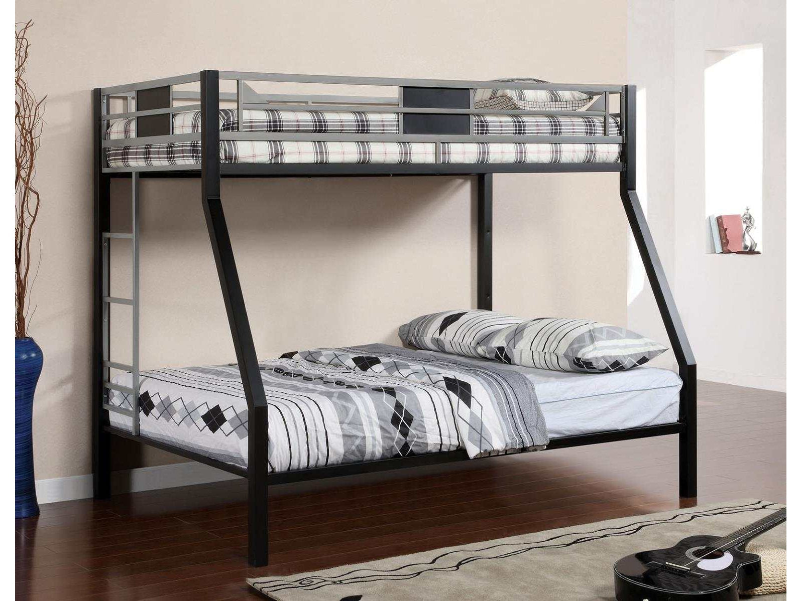 Clifton Silver/Gun Metal Twin/Full Bunk Bed