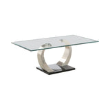 Pruitt Glass Top Coffee Table Clear and Satin