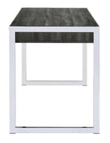 Wallice 2-drawer Writing Desk Weathered Grey and Chrome