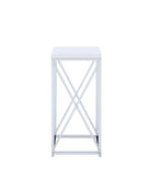 G930014 Contemporary Glossy White and Chrome Accent Table