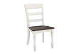 Madelyn Ladder Back Side Chairs Dark Cocoa and Coastal White (Set of 2)