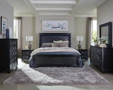 Penelope California King Bed with LED Lighting Black and Midnight Star