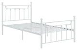 Canon Twin Metal Slatted Headboard Platform Bed - White