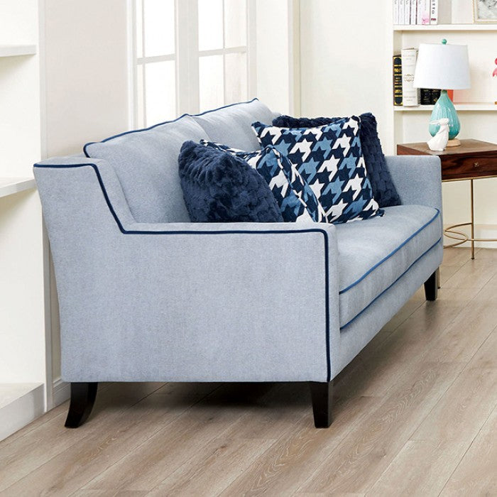 Colindale Gray/Blue Upholstery Living Room Set