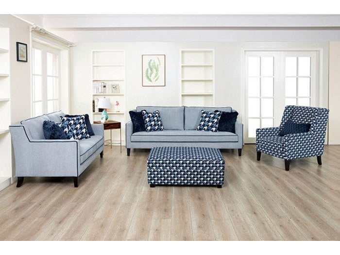 Colindale Gray/Blue Upholstery Living Room Set