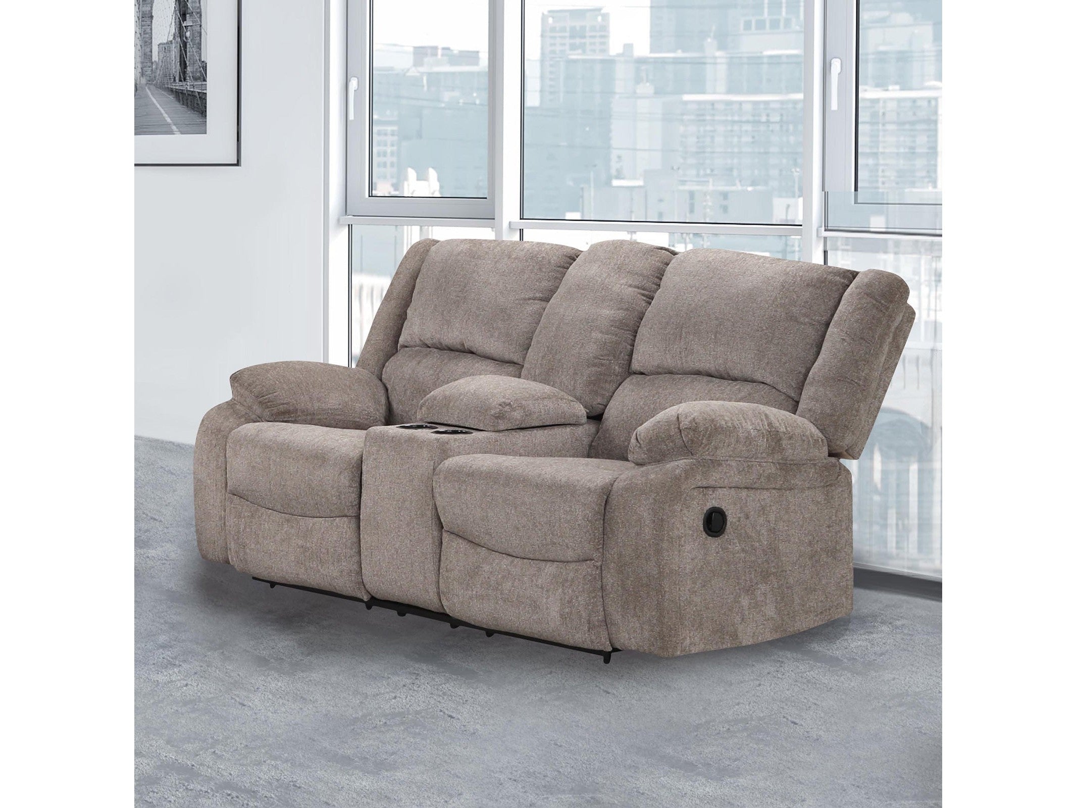 Cosimo Mocha Reclining Loveseat