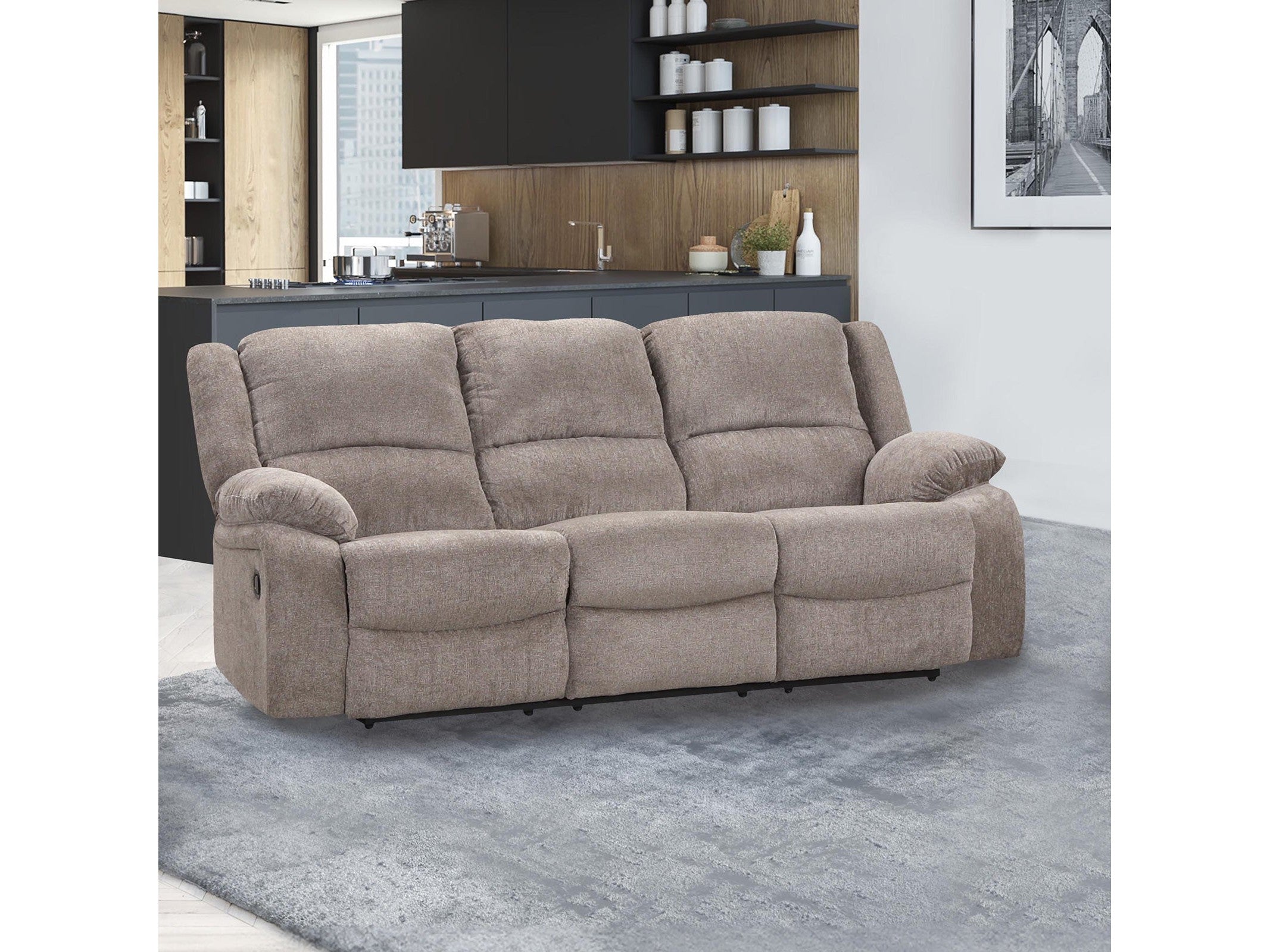 Cosimo Mocha Reclining Sofa