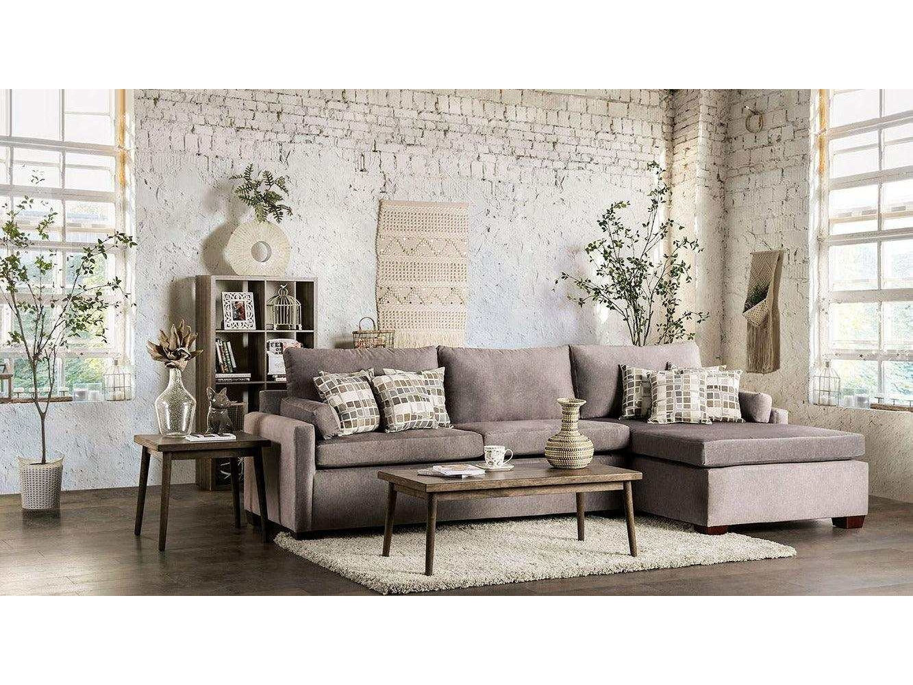 Cramlington Light Gray L Shape Sectional Sofa