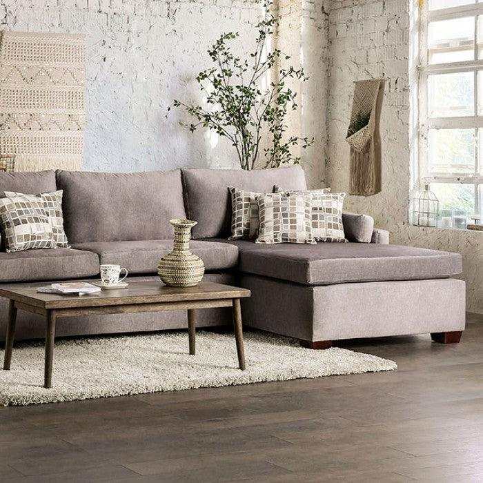 Cramlington Light Gray L Shape Sectional Sofa