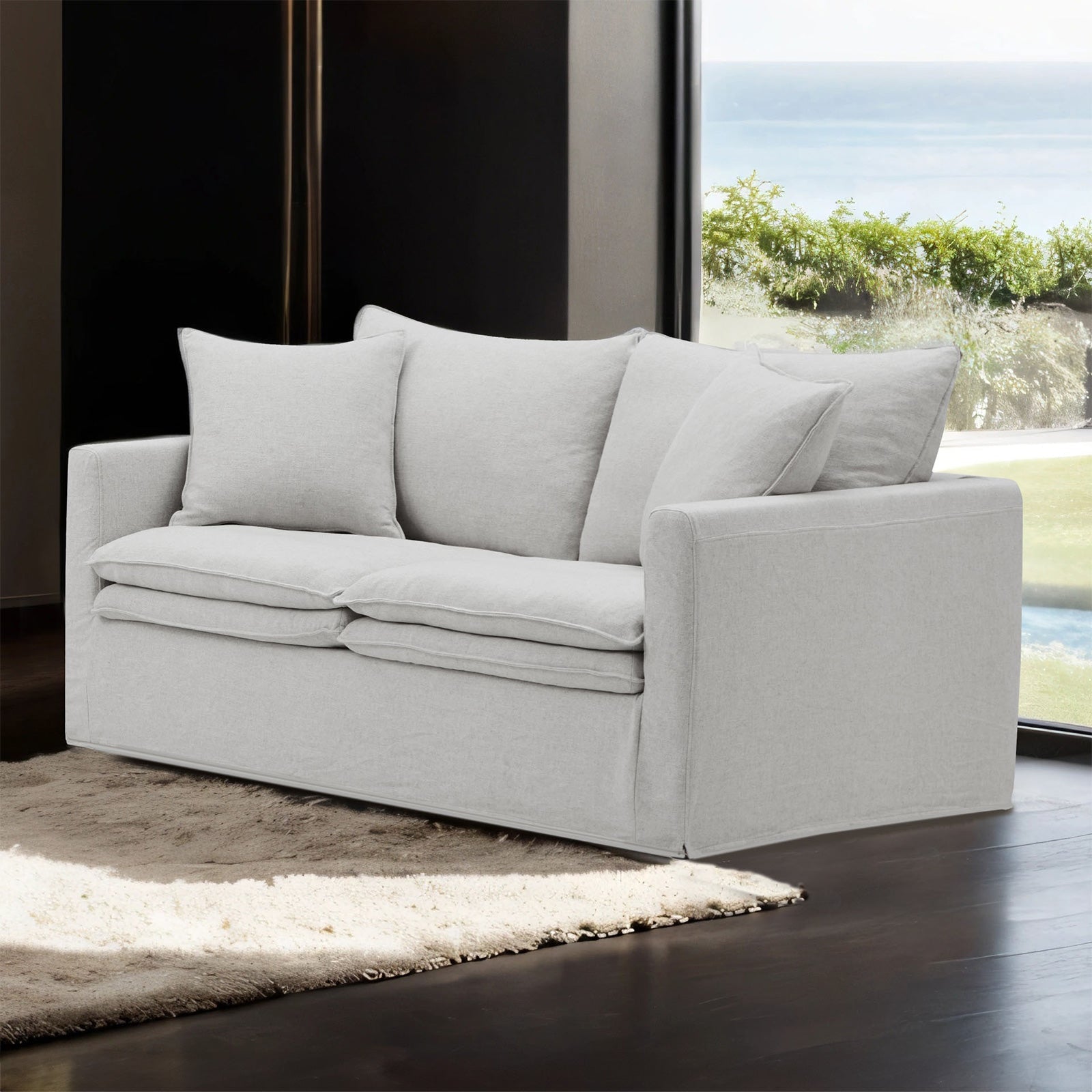 Crayford Light Gray Upholstery Living Room Set