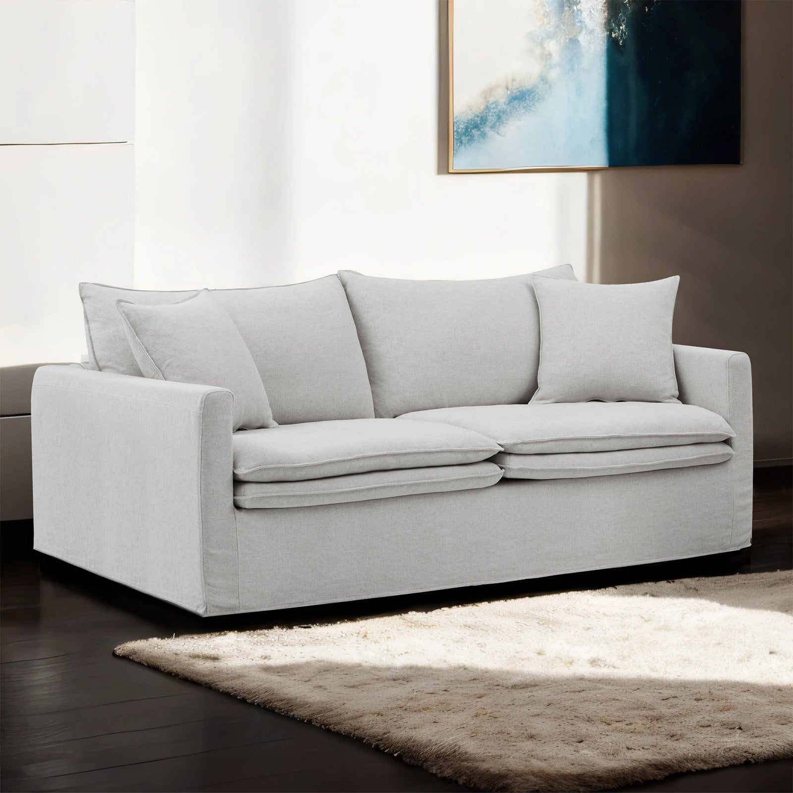 Crayford Light Gray Upholstery Living Room Set