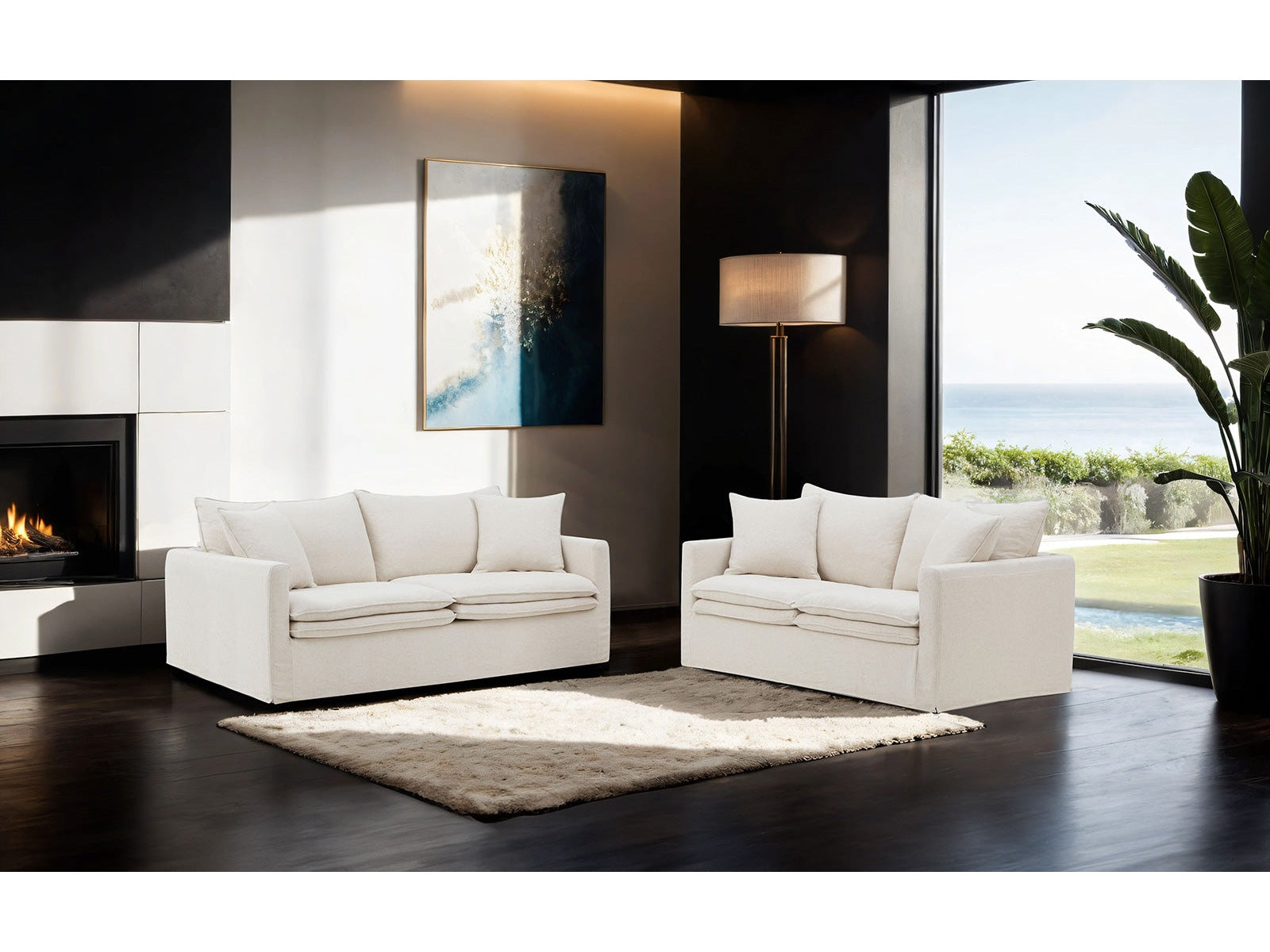 Crayford Taupe Upholstery Living Room Set