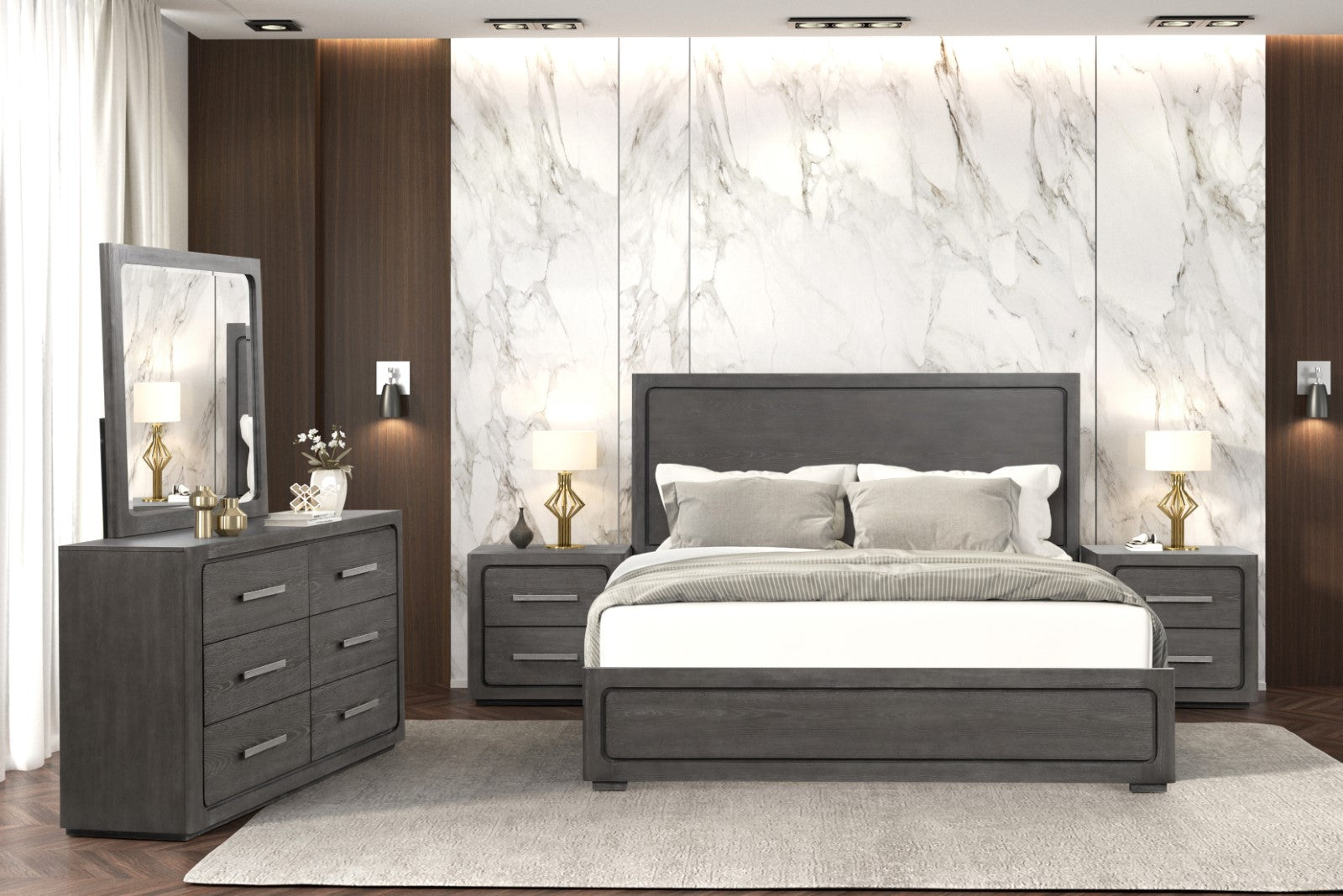 Crowthorne Warm Gray Eastern King Bed